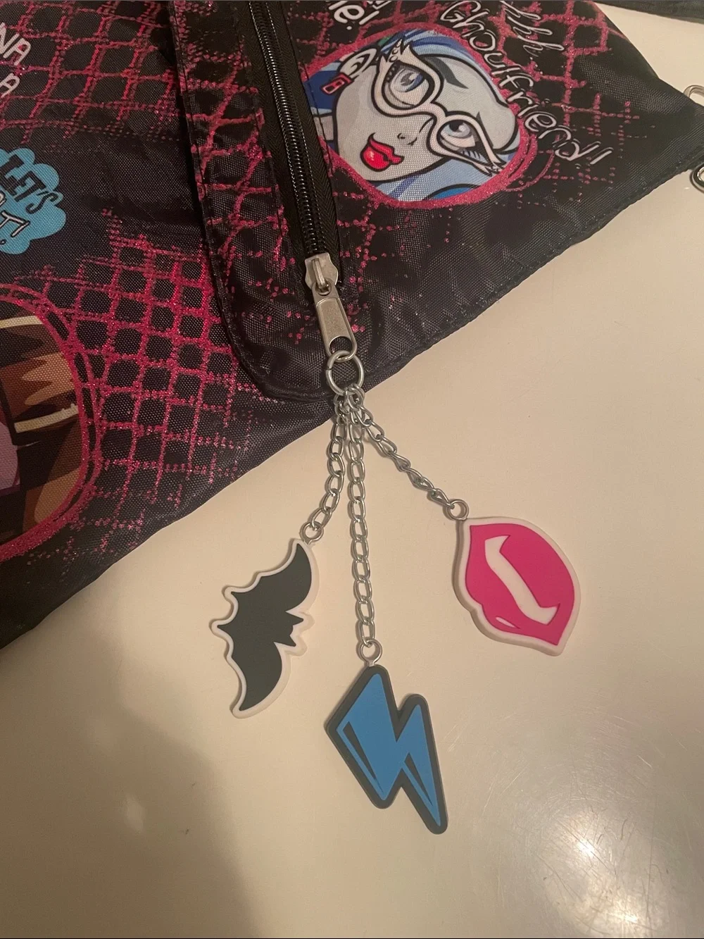 monster high Black & Pink Character Crossbody Bag